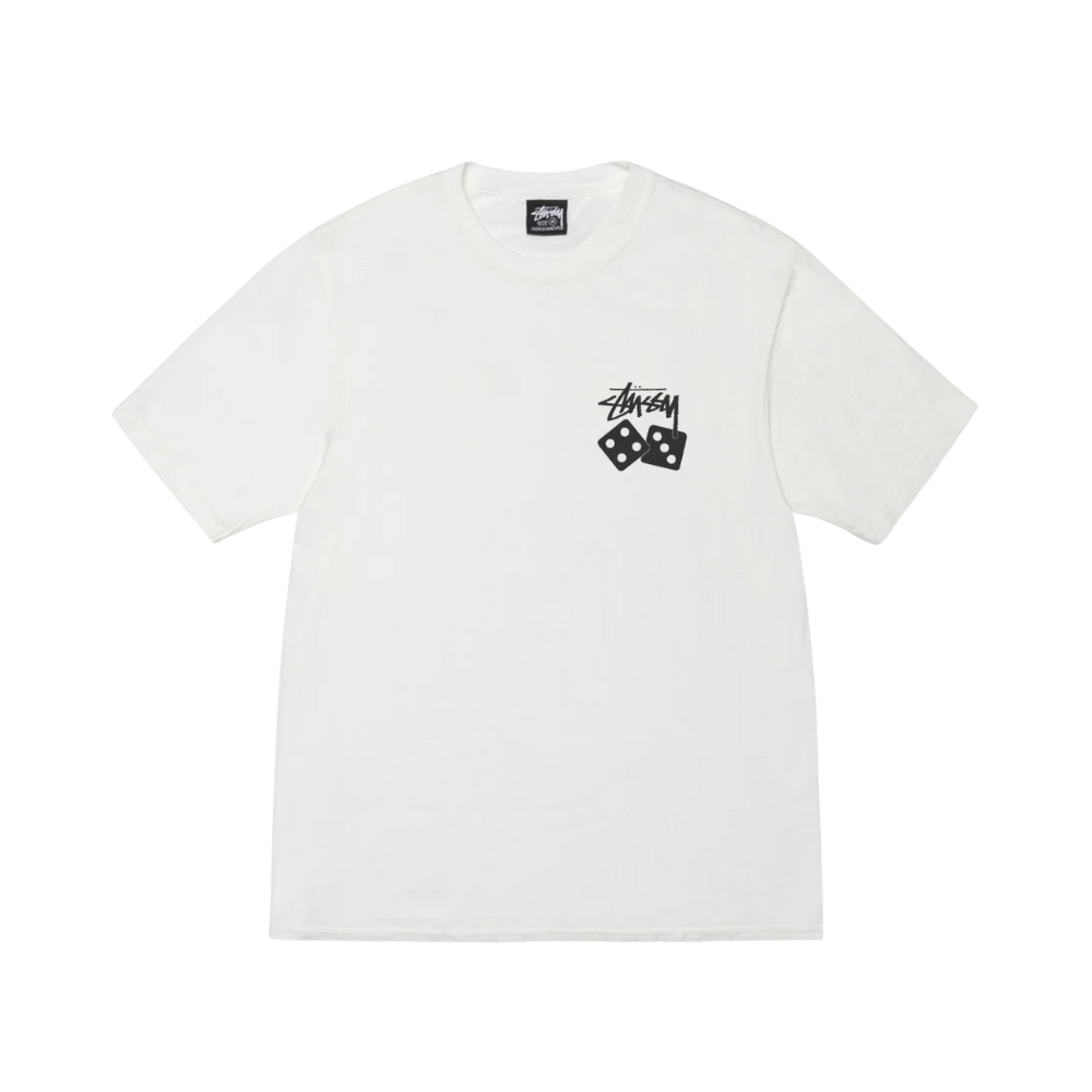 Stussy dice pigment dyed tee natural front view