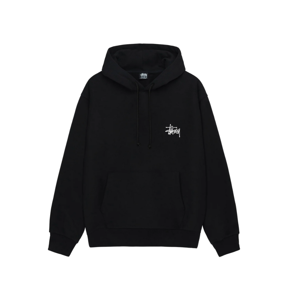 stussybasichoodieblackfront