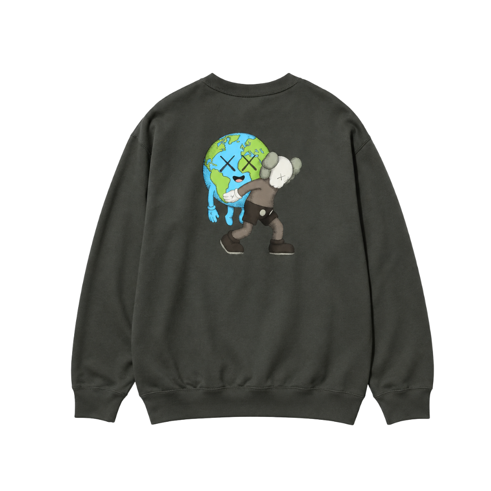 Uniqlo 'KAWS UNIVERSE' Earth & Companion Back Sweatshirt - Gray - Unisex